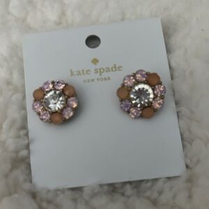 Kate Spade Pink and Tan Floral Earrings